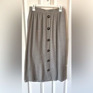 APT.9 Gray Midi Button Down Skirt